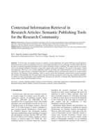 Contextual information retrieval in research articles: Semantic publishing tools for the research community
