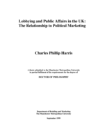 Lobbying and public affairs in the UK: The relationship to political marketing