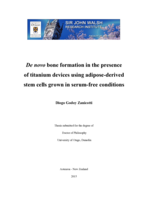 De novo bone formation in the presence of titanium devices using adipose-derived stem cells grown in serum-free conditions