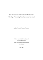 The determinants of total factor productivity: The high-performing Asian economies revisited
