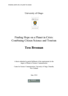 Finding Hope on a Planet in Crisis: Combining Citizen Science and Tourism