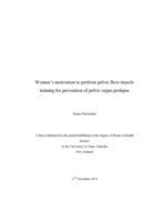 Women's motivation to perform pelvic floor muscle training for prevention of pelvic organ prolapse