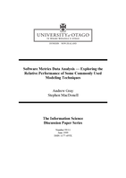 Software metrics data analysis—Exploring the relative performance of some commonly used modeling techniques