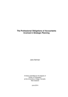 The Professional Obligations of Accountants Involved in Strategic Planning