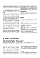 A study of mothers' health