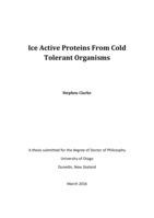 Ice Active Proteins from Cold Tolerant Organisms