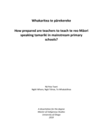 Whakaritea te pārekereke: How prepared are teachers to teach te reo Māori speaking tamariki in mainstream primary schools?