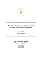Population density and spatially constrained selection in evolutionary computation