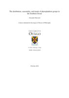 The distribution, seasonality, and trends of phytoplankton groups in the Southern Ocean