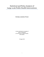 Statistical and Policy Analysis of Large-scale Public Health Interventions