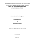 Understanding The Significance Of Pre-Treatment In The Post-Cryopreservation Survival Of Kiwifruit Shoot Tips Through Biochemical And Ultrastructural Studies