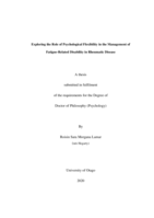 Exploring the role of psychological flexibility in the management of fatigue-related disability in rheumatic disease