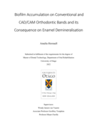 Biofilm Accumulation on Conventional and CAD/CAM Orthodontic Bands and its Consequence on Enamel Demineralisation