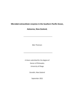 Microbial extracellular enzymes in the Southern Pacific Ocean, Aotearoa, New Zealand.