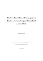 The Two-Faced Trope: Prosopopoeia in Denise Levertov, Margaret Atwood and Louise Glück