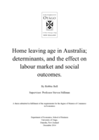 Home leaving age in Australia; determinants, and the effect on labour market & social outcomes