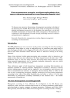 What can management accounting practitioners and academics do to improve risk measurement and forewarn of impending financial crises?