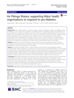He Pikinga Waiora: supporting Māori health organisations to respond to pre-diabetes