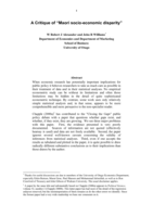 A critique of “Māori socio-economic disparity”