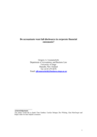Do accountants want full disclosures in corporate financialstatements?