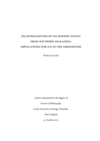 Palaeomagnetism of Palaeogene strata from southern Zealandia: Implications for ice in the greenhouse