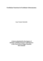 Vestibular Function in Vestibular Schwannoma
