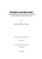 Delphi and Beyond: An Examination into the Role of Oracular Centres Within Mainland Greece