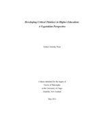 Developing Critical Thinkers in Higher Education:  A Vygotskian Perspective
