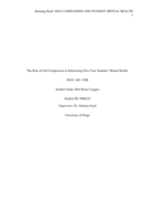 The Role of Self-Compassion in Influencing First-Year Students' Mental Health