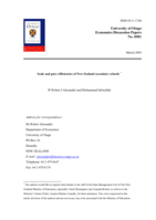 Scale and pure efficiencies of New Zealand secondary schools