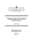 Modifications to Smith’s method for deriving normalised relations from a functional dependency diagram