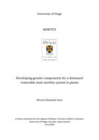 Developing genetic components for a dominant restorable male sterility system in plants