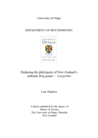 Deducing the phylogeny of New Zealand’s endemic frog genus – Leiopelma
