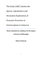 The early LARC catches the sperm: a qualitative and normative exploration of proactive provision of contraception in Aotearoa