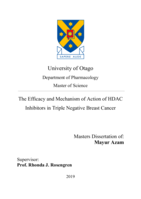 The Efficacy and Mechanism of Action of HDAC Inhibitors in Triple Negative Breast Cancer