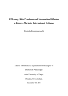 Efficiency, Risk Premiums and Information Diffusion in Futures Markets: International Evidence