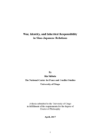 War, Identity, and Inherited Responsibility in Sino-Japanese Relations