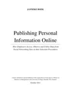 Publishing Personal Information Online