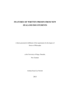 Features of written proofs from New Zealand IMO students