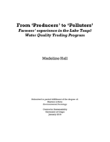 From ‘Producers’ to ‘Polluters’: Farmers’ experience in the Lake Taupō Water Quality Trading Program