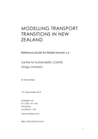 Modelling Transport Transitions In New Zealand, Reference Guide for Model Version 1.0