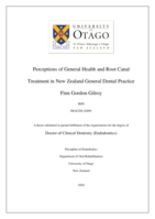 Perceptions of general health and root canal treatment in New Zealand general dental practice