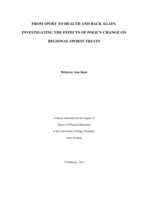 From Sport to Health and Back Again: Investigating the Effects of Policy Change on Regional Sports Trusts