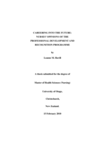 Careering into the future: Nurses' opinions of the PDRP