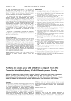 Asthma in seven year old children: A report from the Dunedin Multidisciplinary Child Development Study
