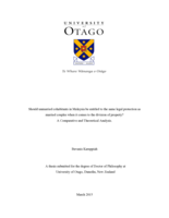 Should unmarried cohabitants in Malaysia be entitled to the same legal protection as married couples when it comes to the division of property?  A Comparative and Theoretical Analysis.