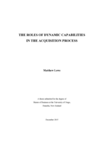 The Roles of Dynamic Capabilities in the Acquisition Process