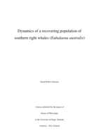 Dynamics of a recovering population of southern right whales (Eubalaena australis)