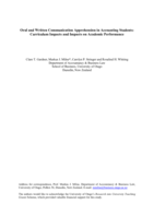 Oral and written communication apprehension in accounting students: curriculum impacts and impacts on academic performance