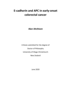 E-cadherin and APC in early-onset colorectal cancer